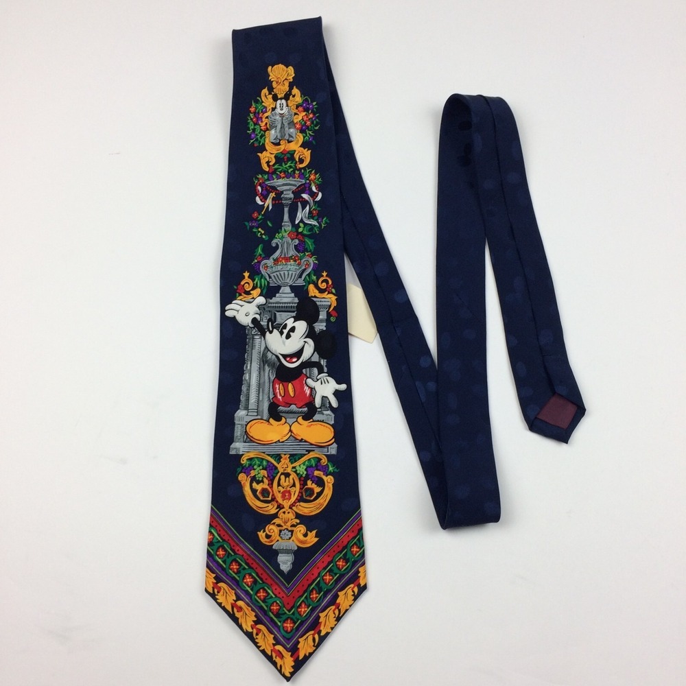 Vintage Mickey Mouse Neck Tie 100% Silk Disney Store‎ Colorful